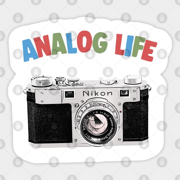 Analog Life / Camera Geek Gift Design Sticker by DankFutura